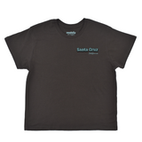 Black t-shirt with 'Santa Cruz California' logo on a white background