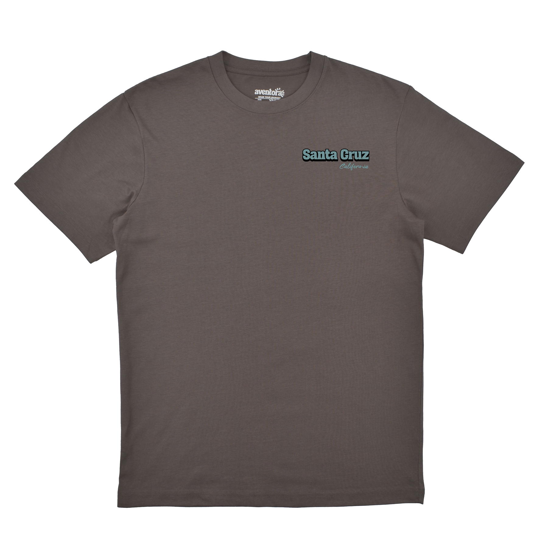 Gray t-shirt with Santa Cruz logo on a white background