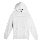 White hoodie with 'Desert of His Dreams' text on a white background