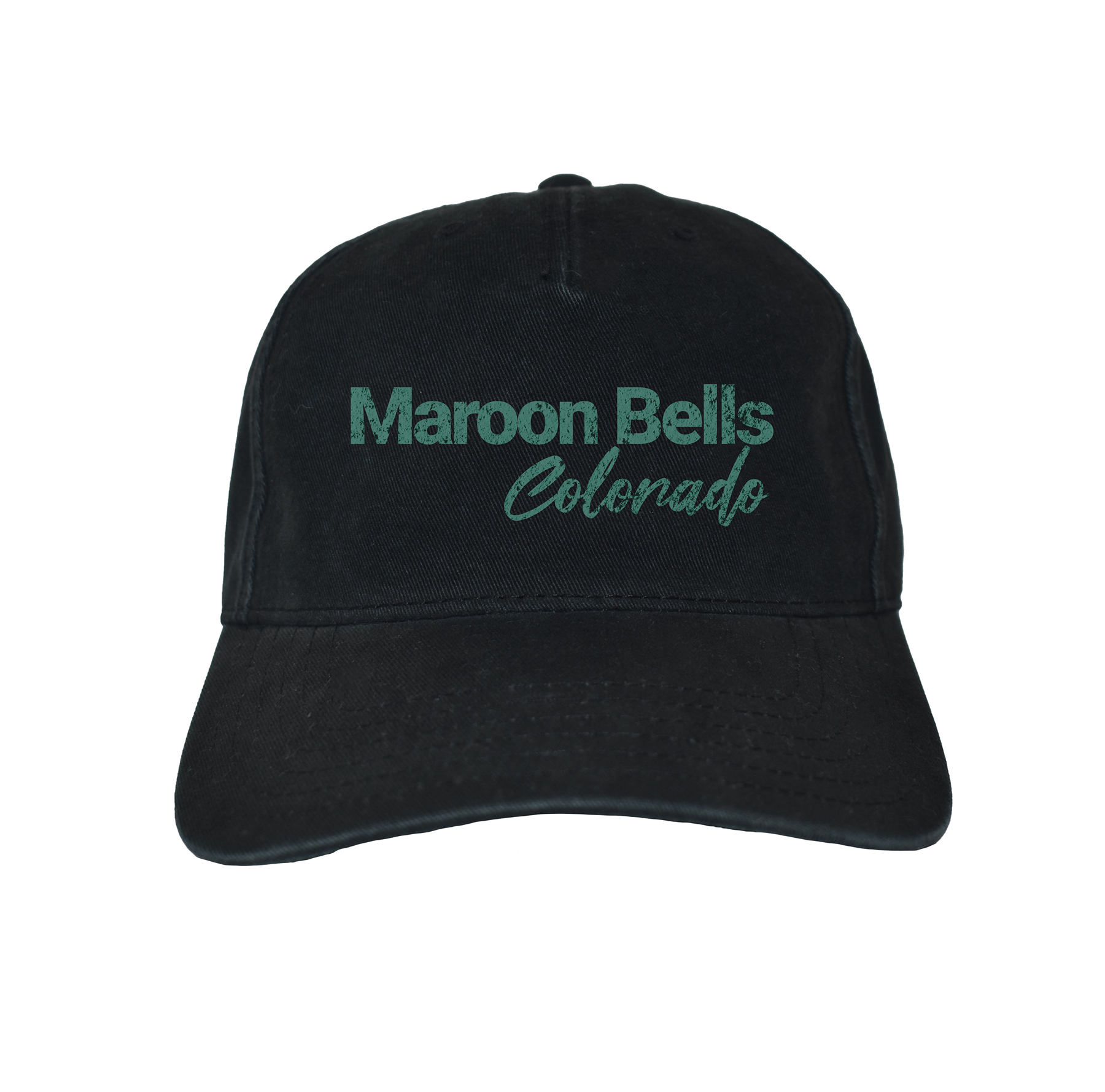 Black cap with 'Maroon Bells Colorado' text on a white background