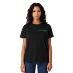 Person wearing a black t-shirt with 'Maroon Bells' logo on a white background
