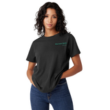 Person wearing a black t-shirt with 'Maroon Bells' logo on a white background