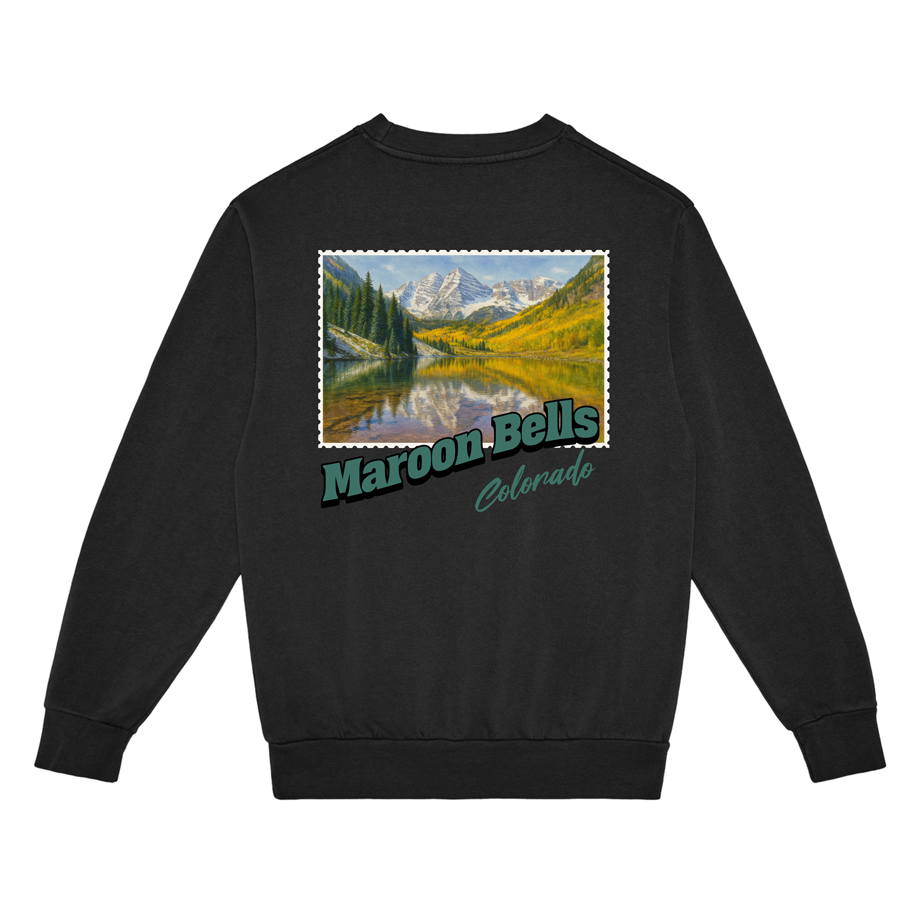 Maroon Bells Colorado Stamp Sweatshirt