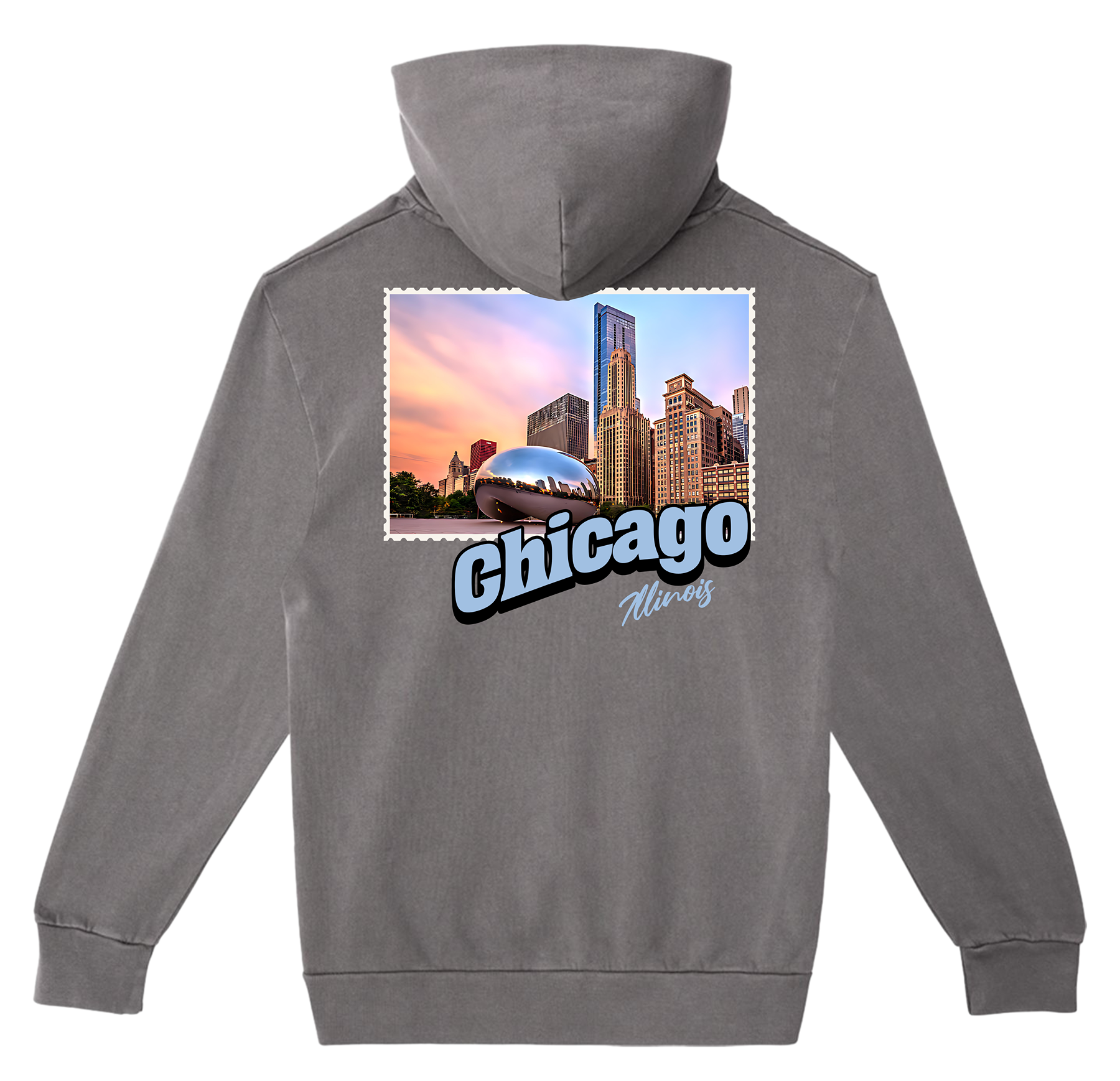 Chicago Illinois Stamp Hoodie