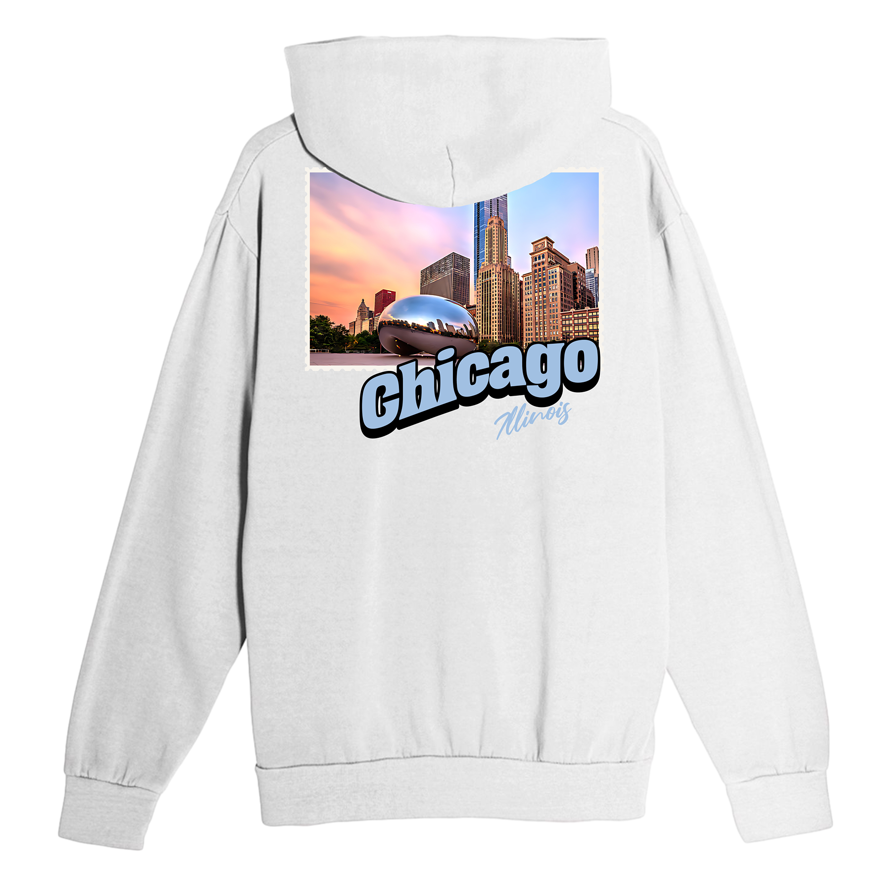 Chicago Illinois Stamp Hoodie