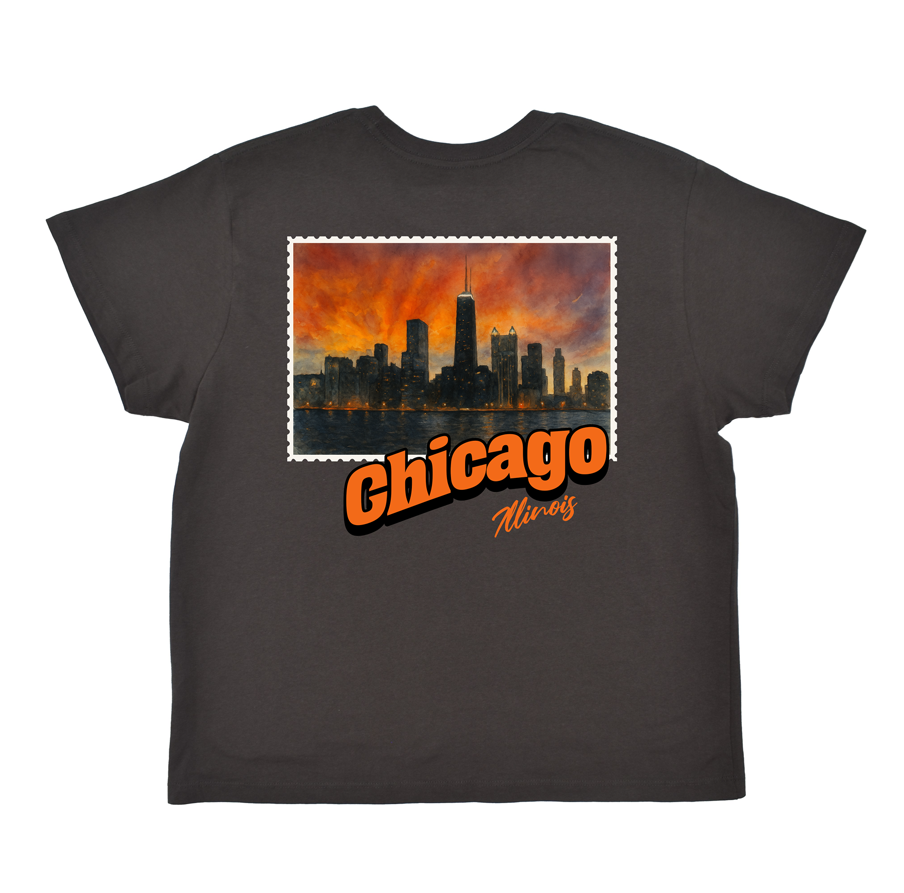 Chicago Illinois Stamp Boyfriend Tee