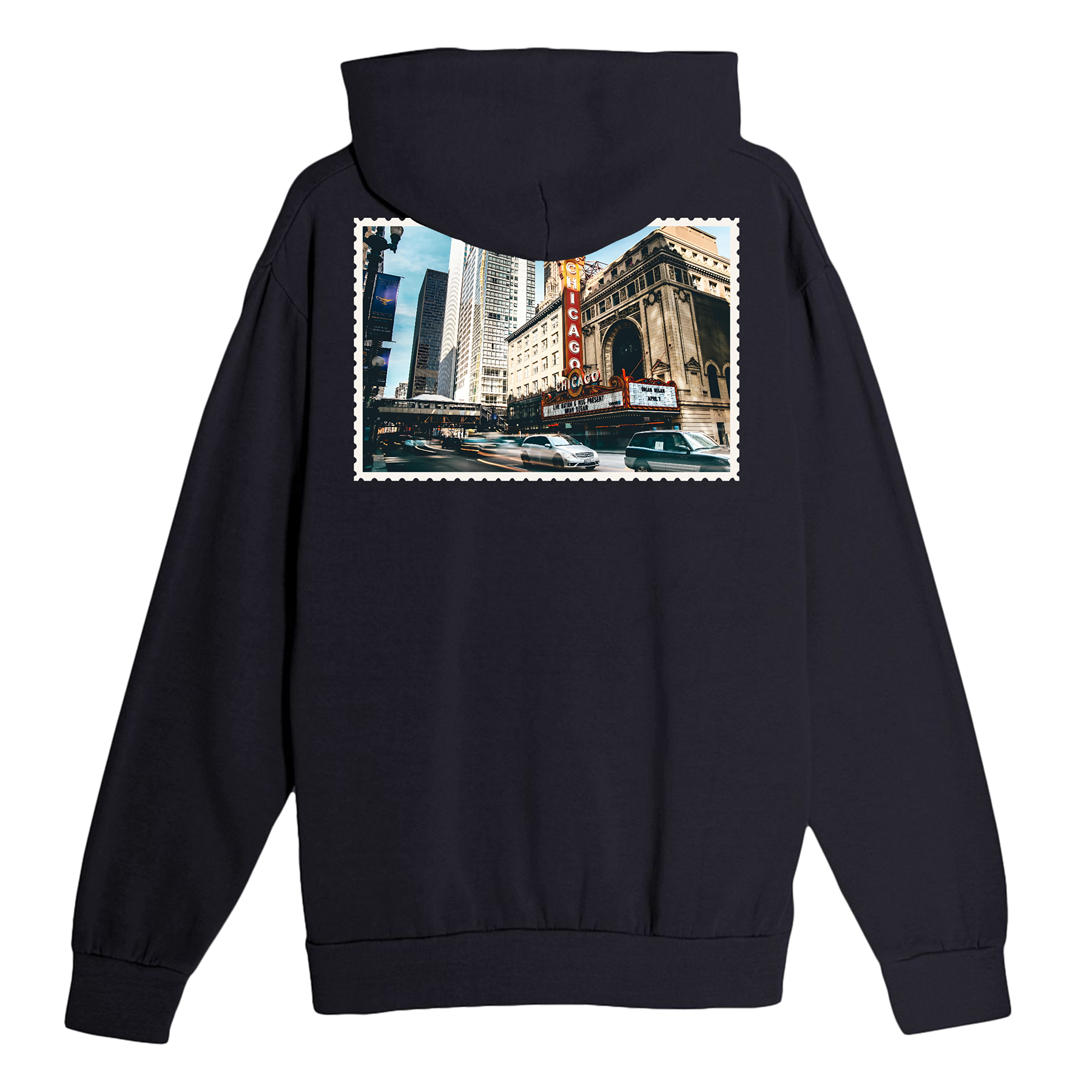 Chicago Illinois Stamp Hoodie
