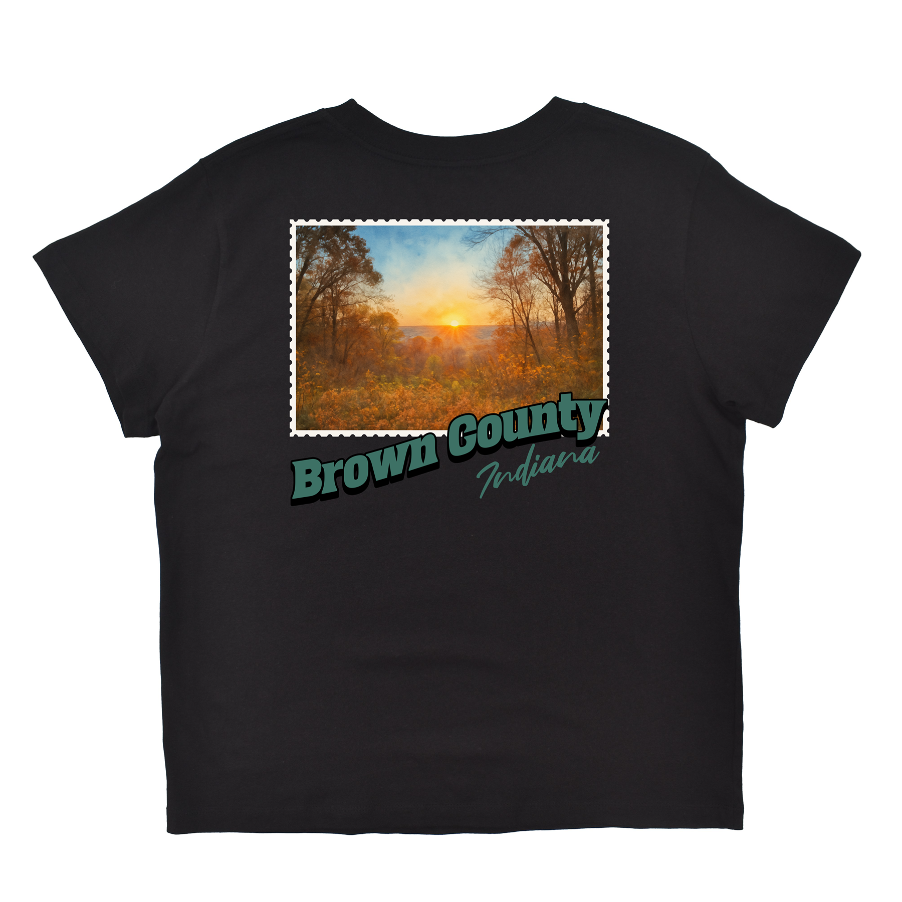 Brown County Indiana Stamp Boyfriend Tee