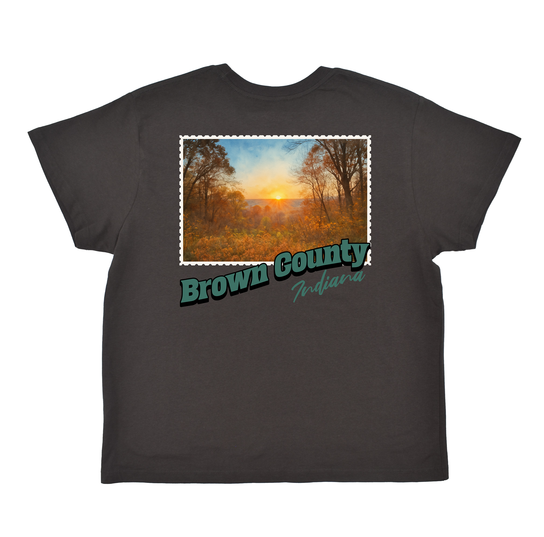 Brown County Indiana Stamp Boyfriend Tee