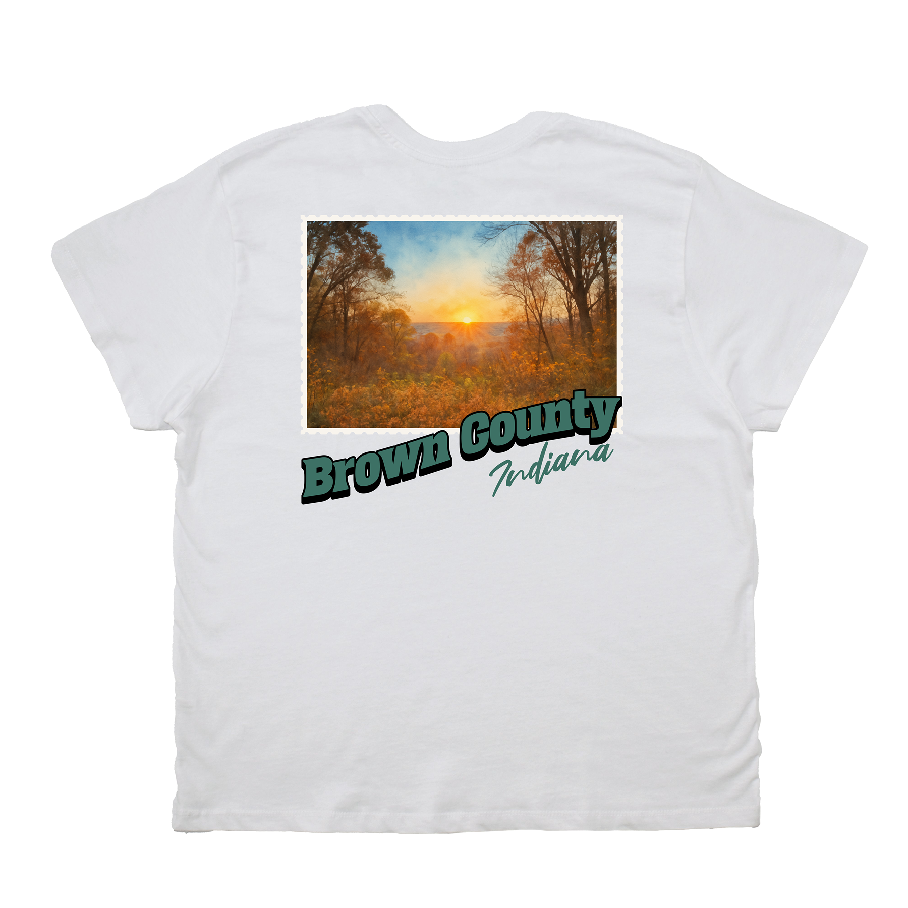 Brown County Indiana Stamp Boyfriend Tee