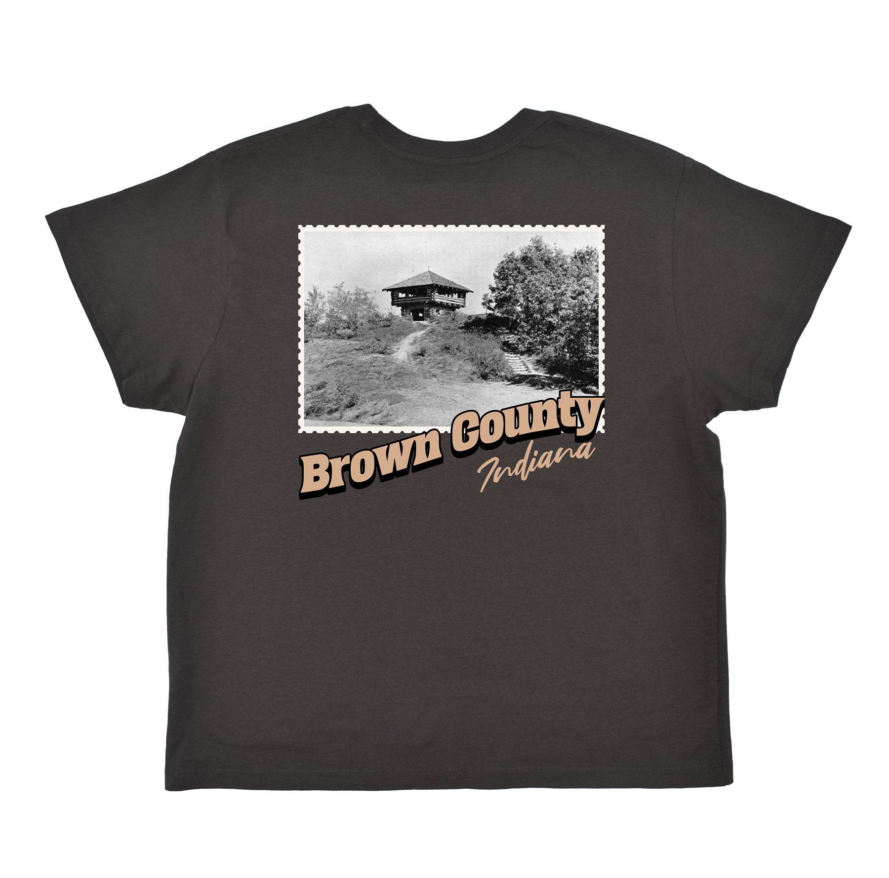 Brown County Indiana Stamp Boyfriend Tee