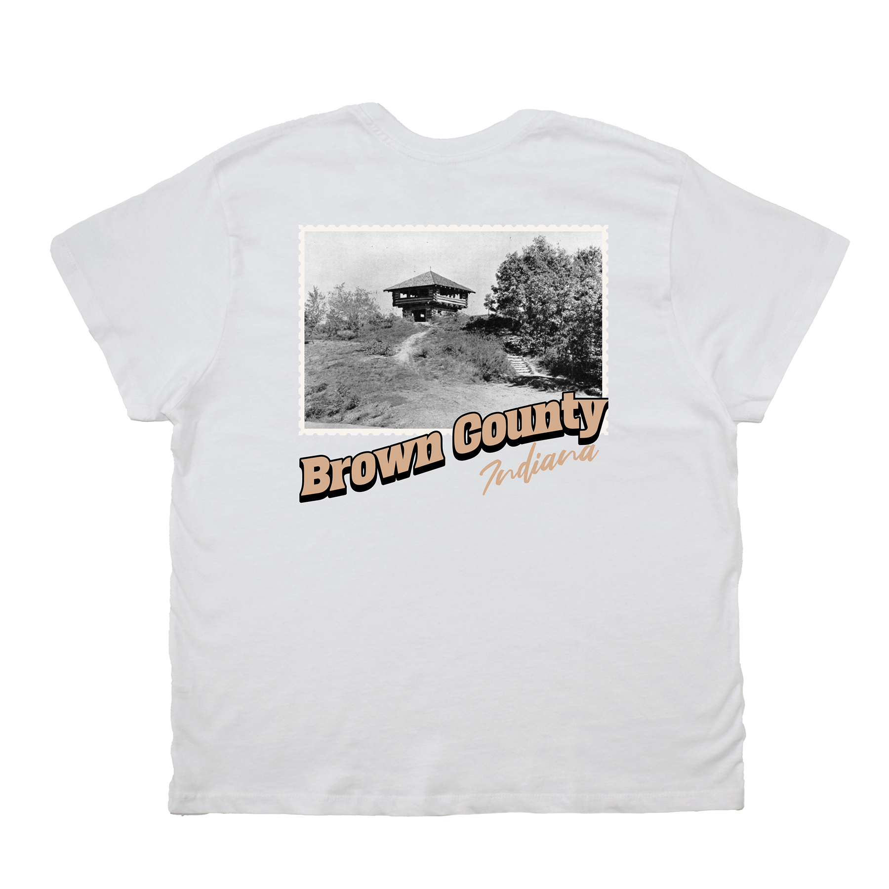 Brown County Indiana Stamp Boyfriend Tee