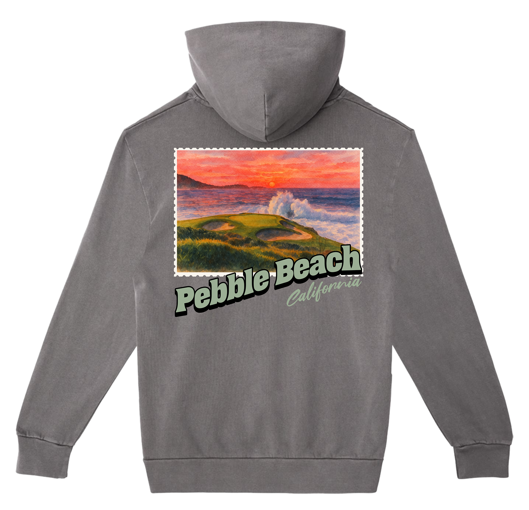 Pebble Beach California Stamp Hoodie