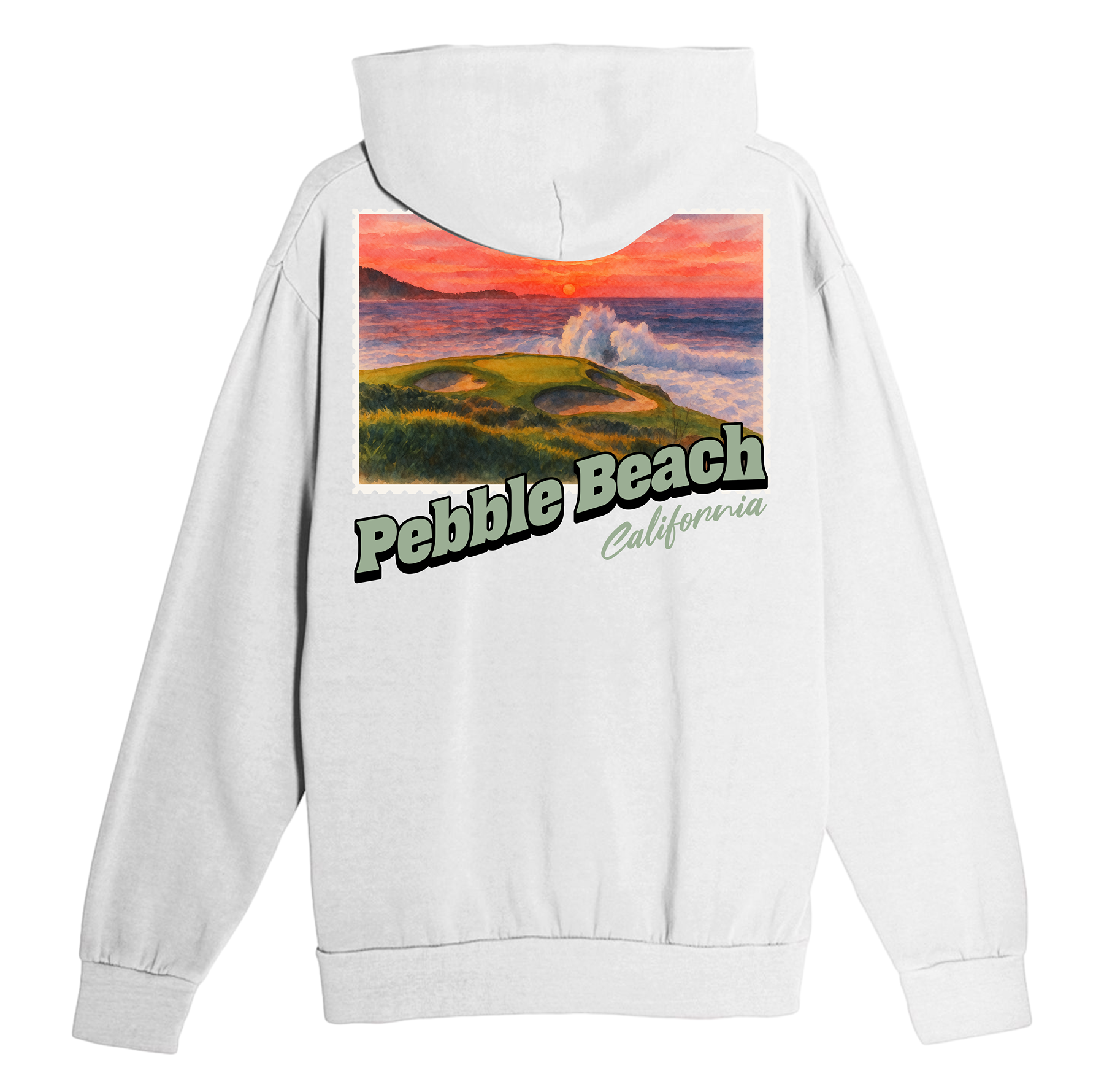 Pebble Beach California Stamp Hoodie