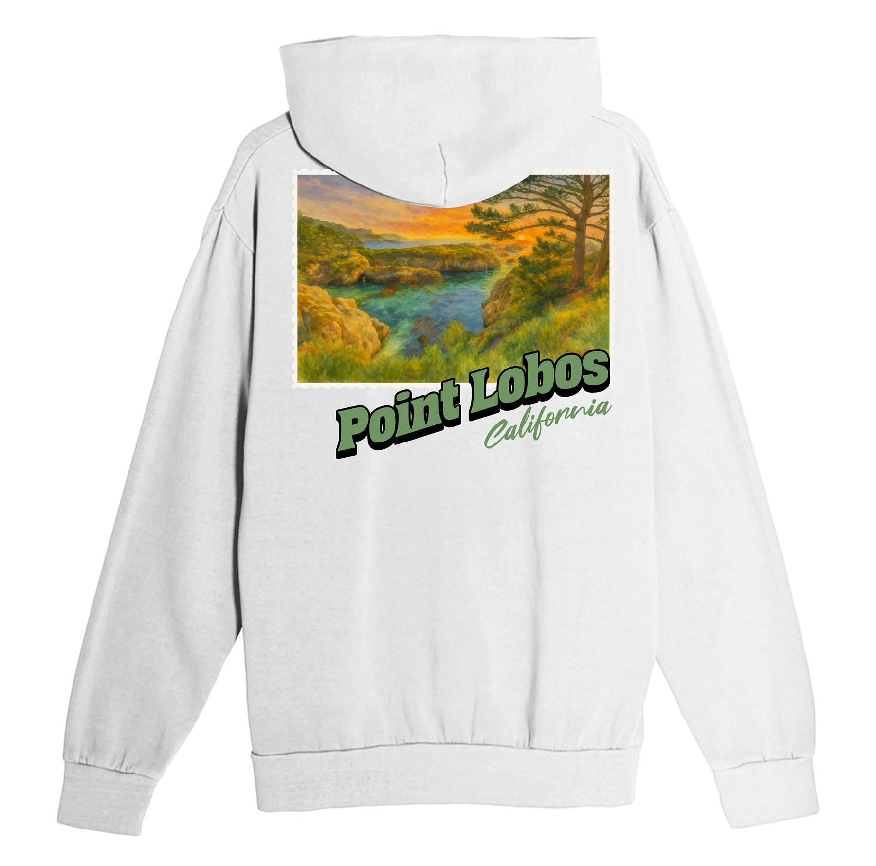 Point Lobos California Stamp Hoodie