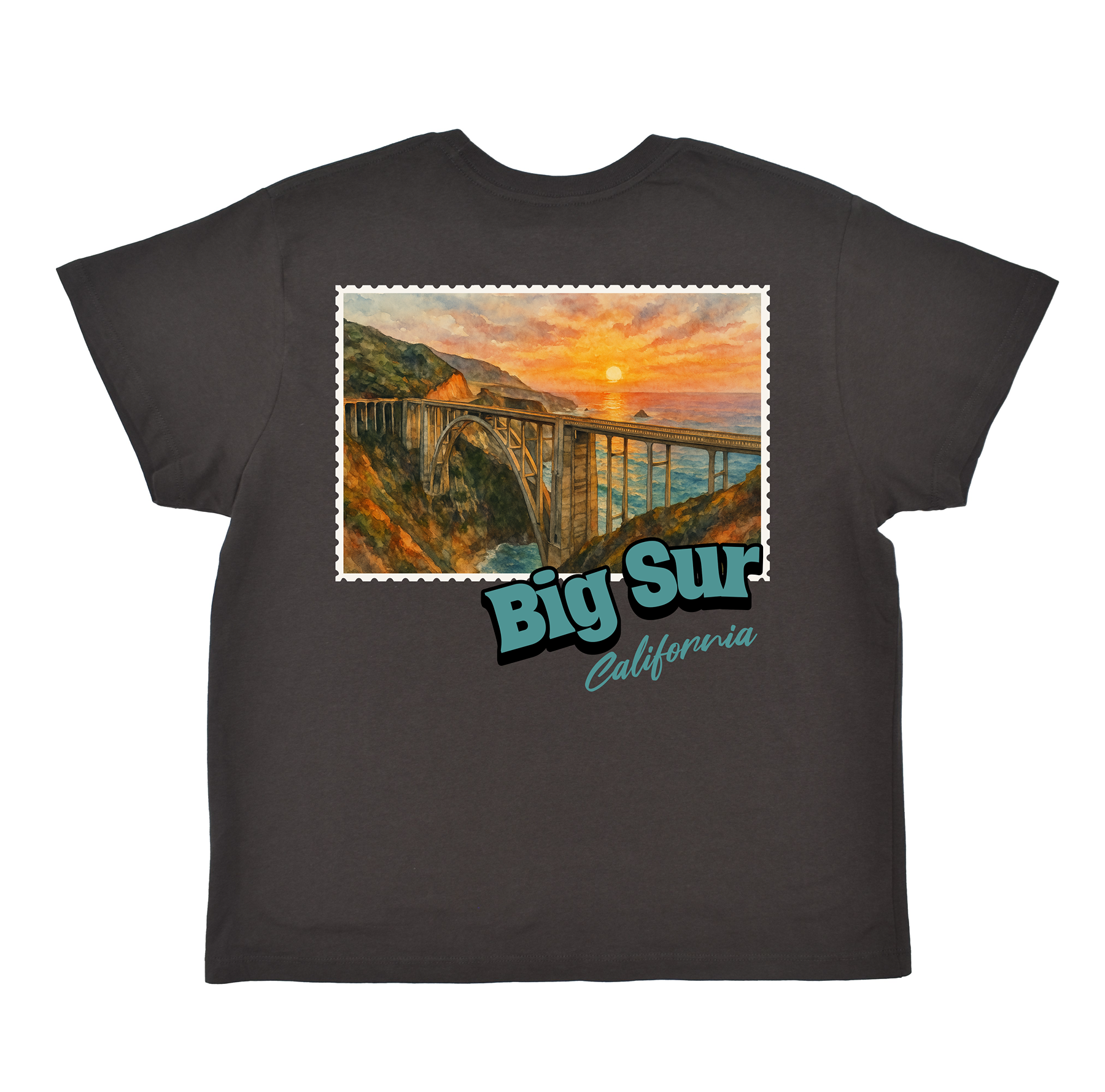 Big Sur California Stamp Boyfriend Tee