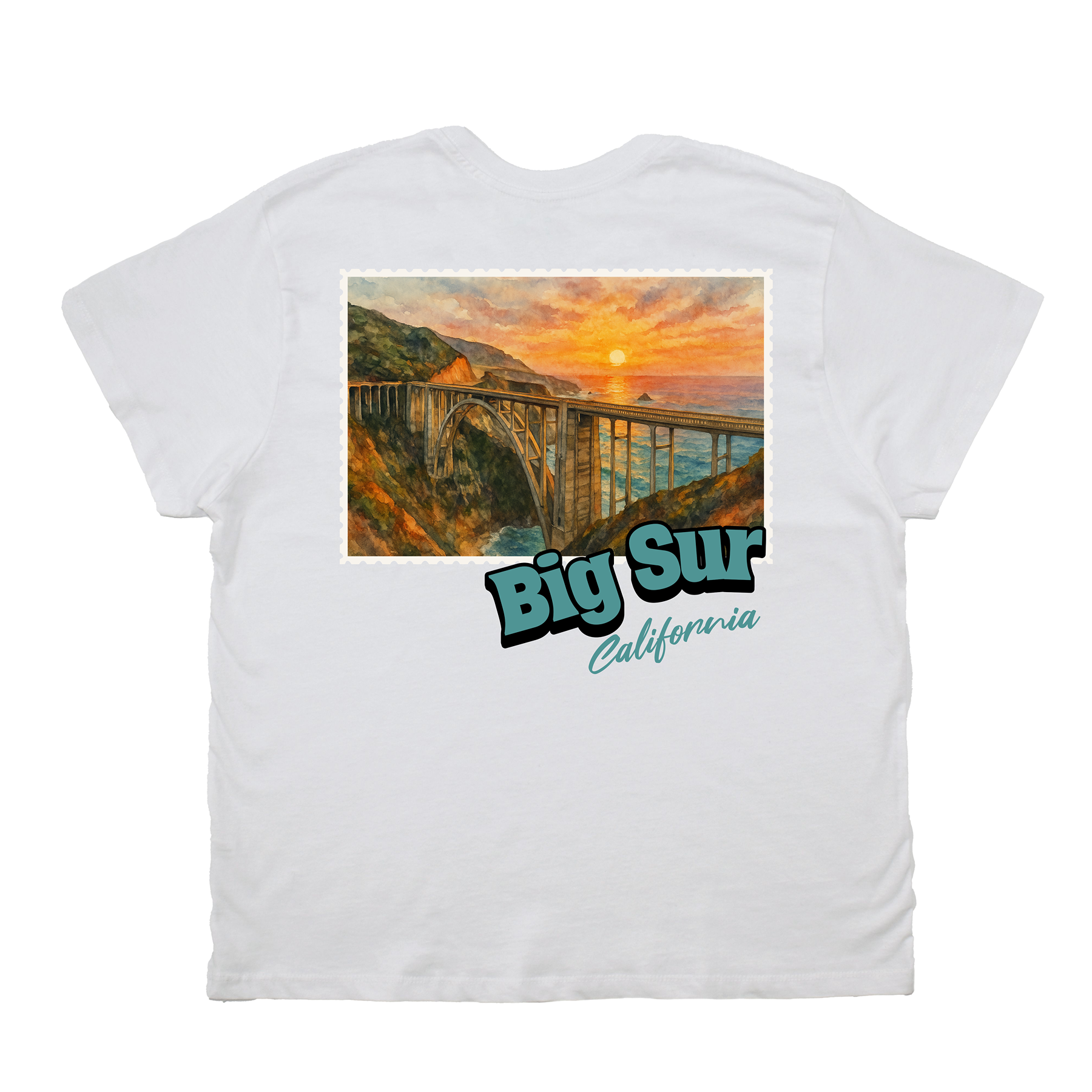 Big Sur California Stamp Boyfriend Tee