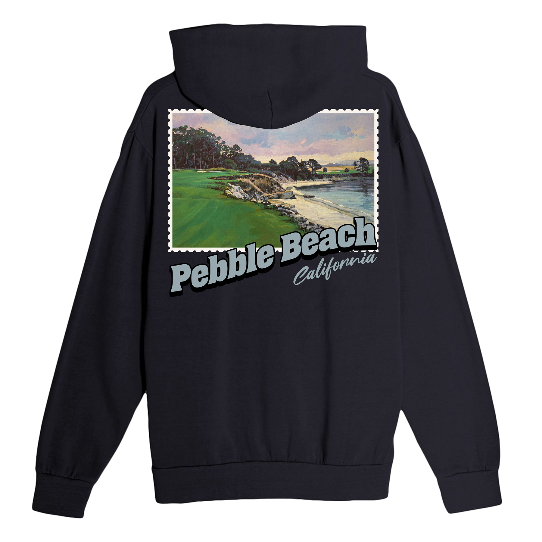 Pebble Beach California Stamp Hoodie