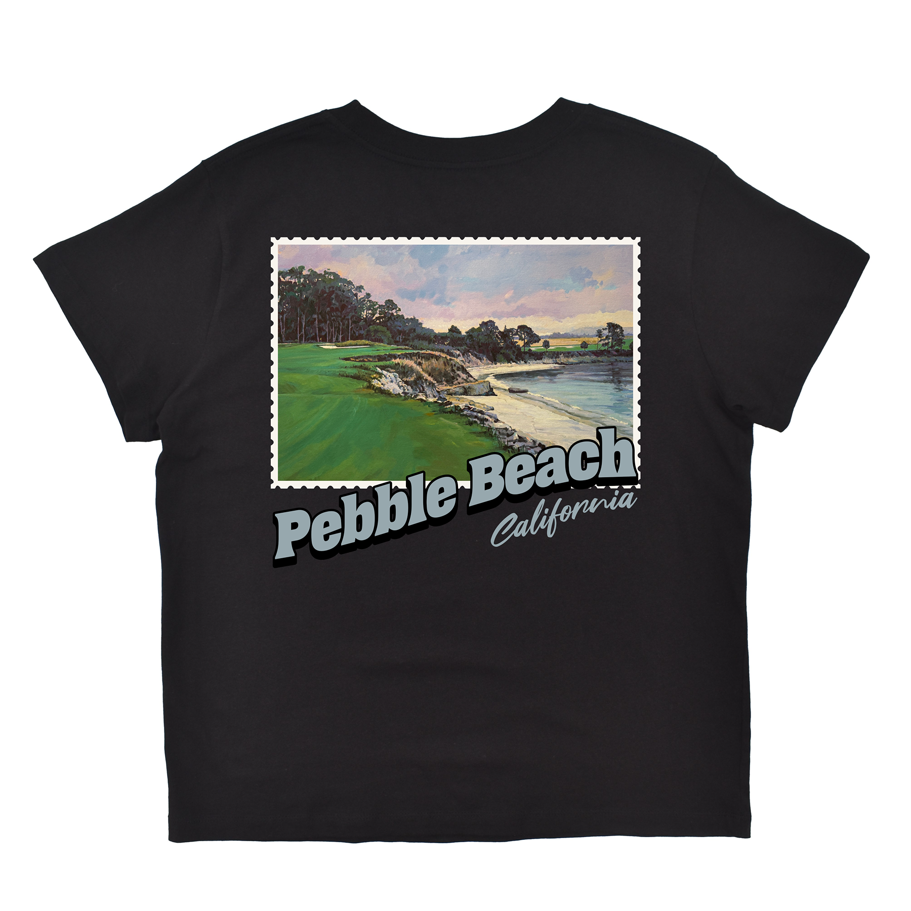 Pebble Beach California Stamp Boyfriend Tee