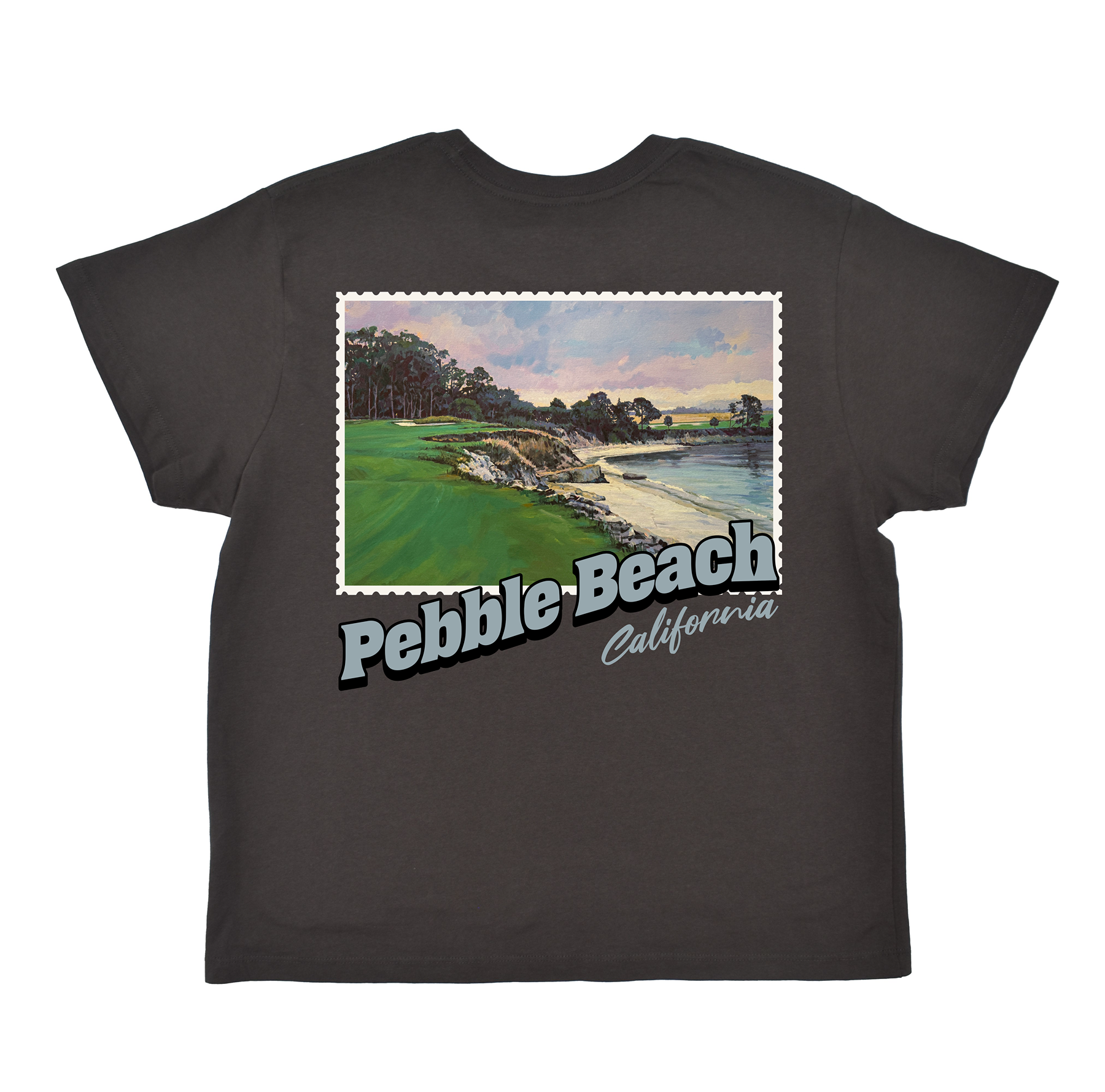 Pebble Beach California Stamp Boyfriend Tee