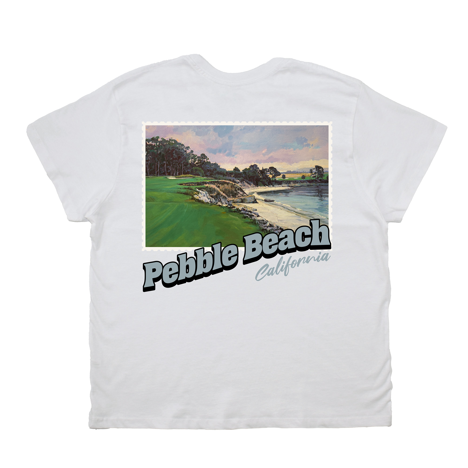 Pebble Beach California Stamp Boyfriend Tee