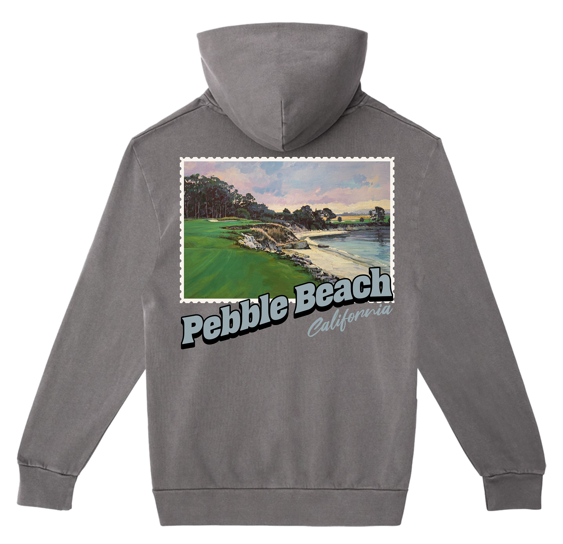 Pebble Beach California Stamp Hoodie