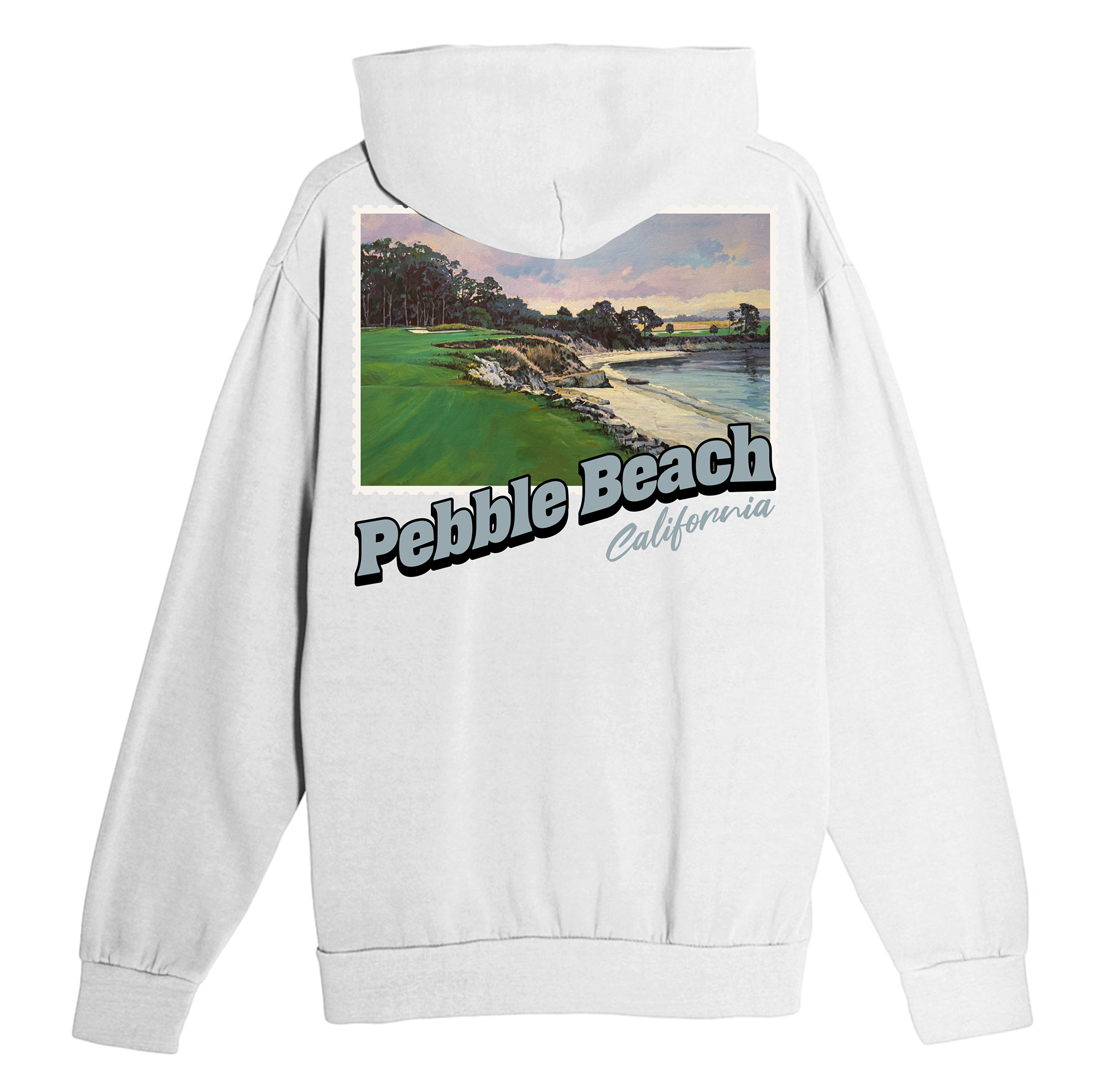 Pebble Beach California Stamp Hoodie