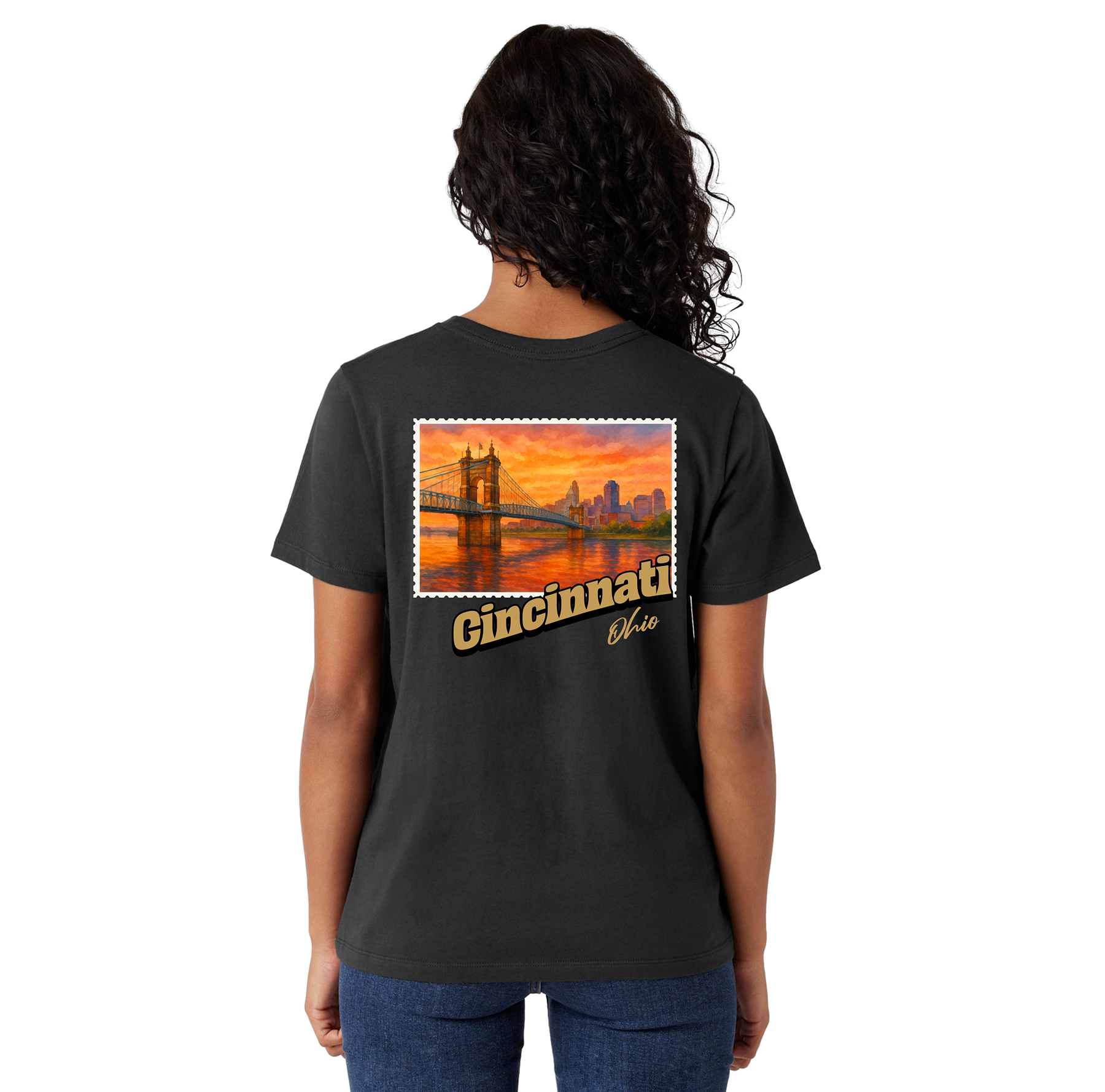 Cincinnati Ohio Stamp Boyfriend Tee
