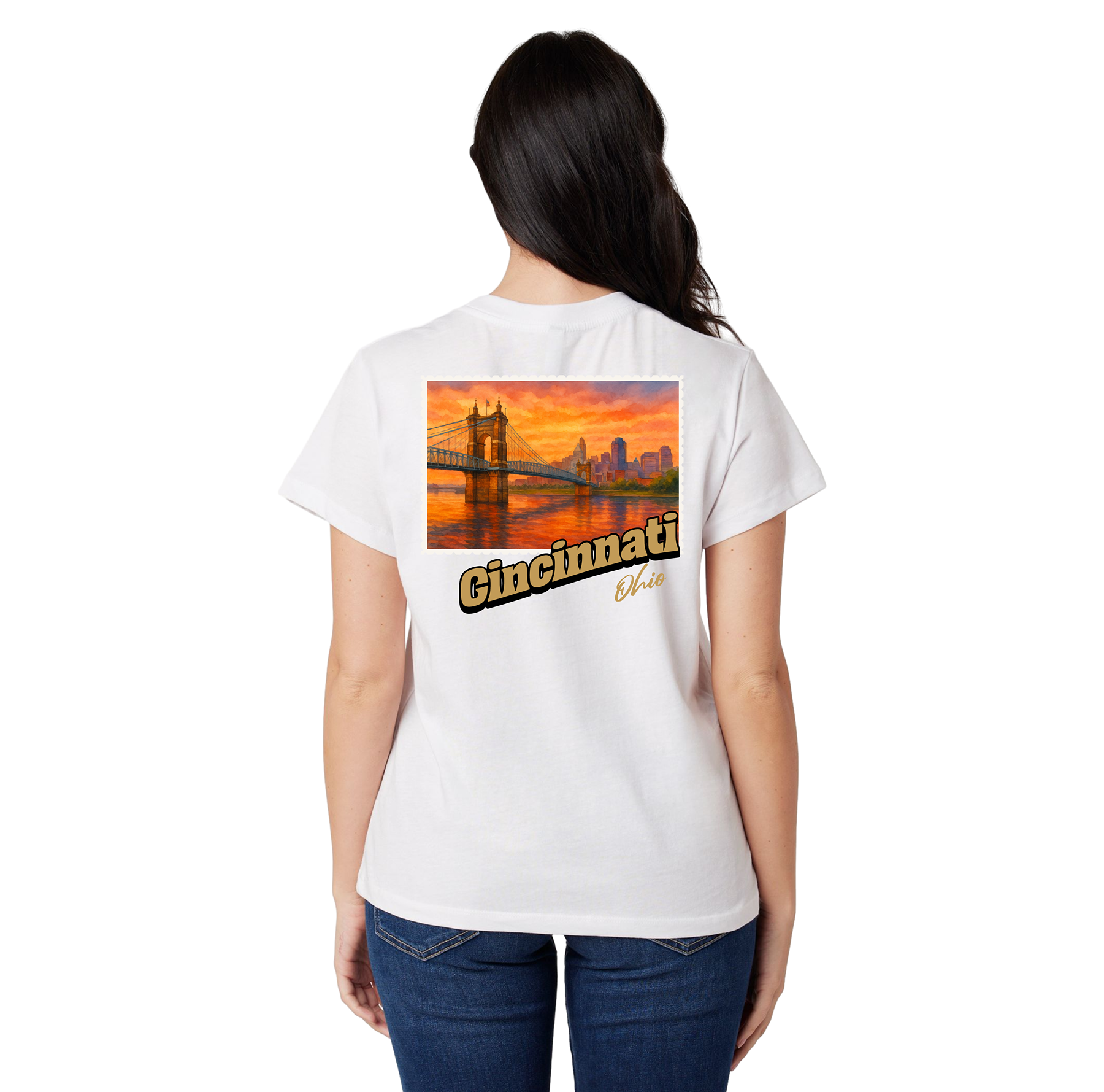 Cincinnati Ohio Stamp Boyfriend Tee