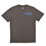 Gray t-shirt with 'Charleston' logo on a white background