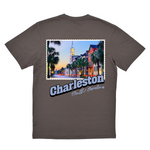 Gray t-shirt with a Charleston, South Carolina, graphic on the back