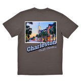 Gray t-shirt with a Charleston, South Carolina, graphic on the back