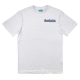 White t-shirt with 'Charleston' text on a white background
