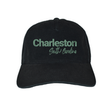 Black cap with 'Charleston South Carolina' text on a white background