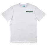 White t-shirt with 'Charleston' text on a white background