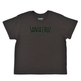 Black t-shirt with 'Santa Cruz' logo on a white background