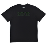 Black t-shirt with 'Santa Cruz' text on a white background