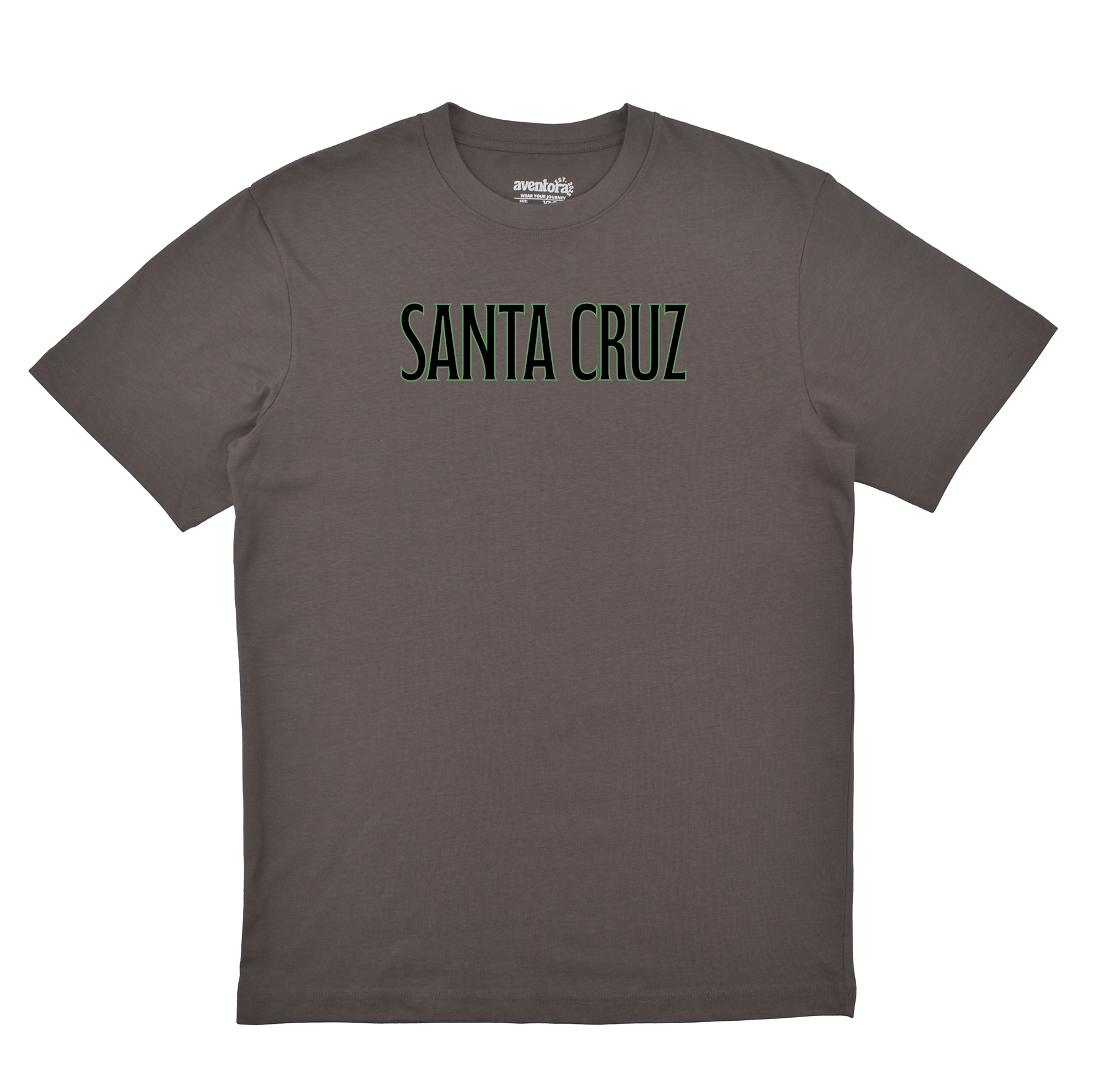 Gray t-shirt with 'Santa Cruz' text on a white background