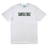 White t-shirt with 'Santa Cruz' logo on a white background