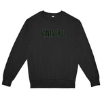 Black sweatshirt with 'Santa Cruz' text on a white background