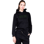 Person wearing a black hoodie with 'Santa Cruz' logo on a white background