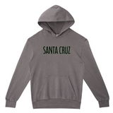 Gray hoodie with 'Santa Cruz' text on a white background