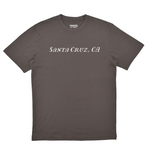 Gray t-shirt with 'Santa Cruz, CA' text on a white background