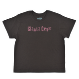 Black t-shirt with 'Santa Cruz' logo on a white background