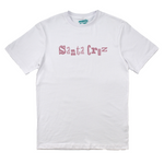 White t-shirt with 'Santa Cruz' logo on a white background