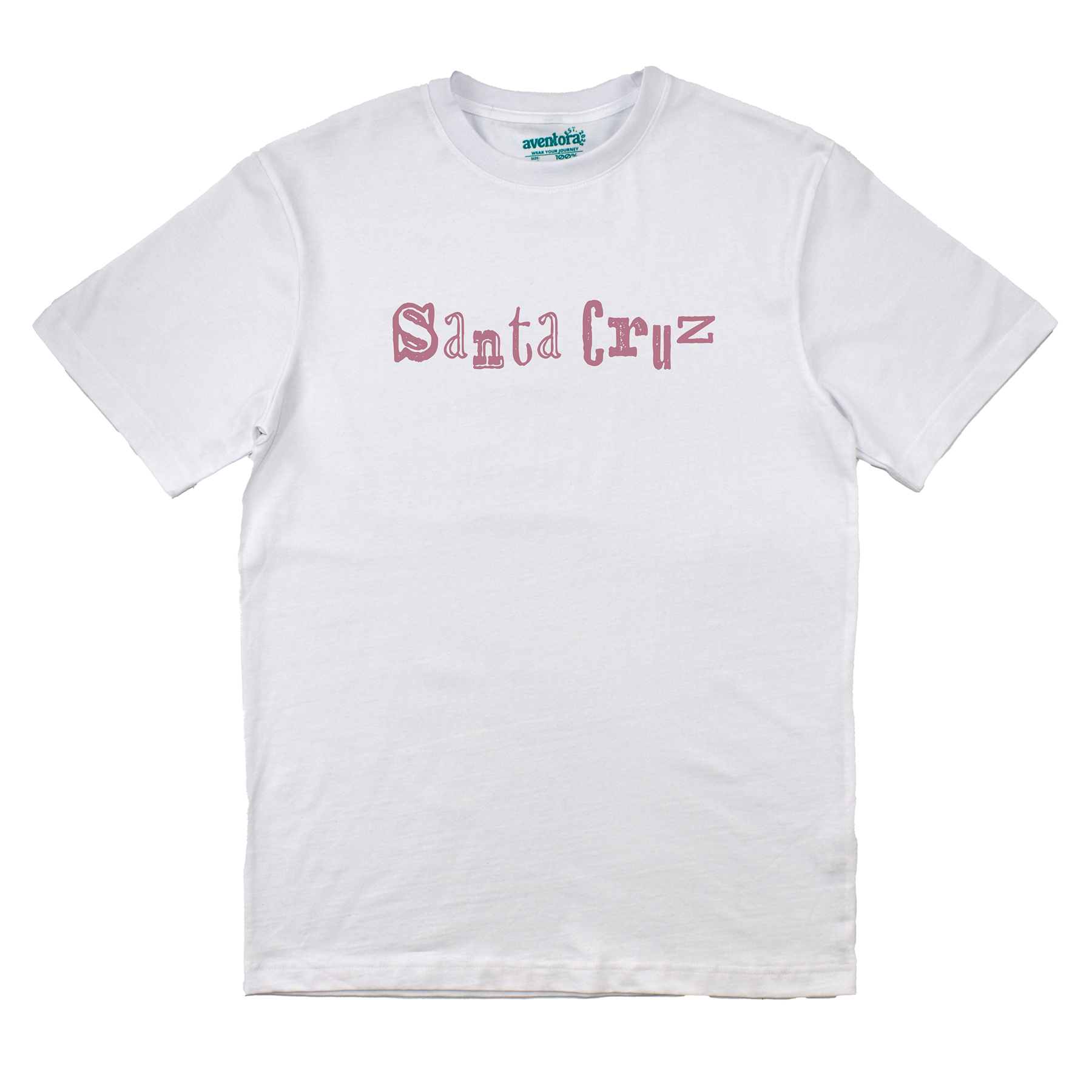 White t-shirt with 'Santa Cruz' logo on a white background