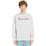 Person wearing a light gray sweatshirt with 'Santa Cruz' logo on a white background