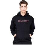 Person wearing a black hoodie with 'Santa Cruz' logo on a white background