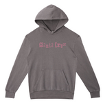 Gray hoodie with pink 'Santa Cruz' logo on a white background